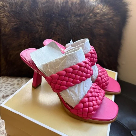 Michael Kors Pink Braided Sandals - Picture 2 of 3